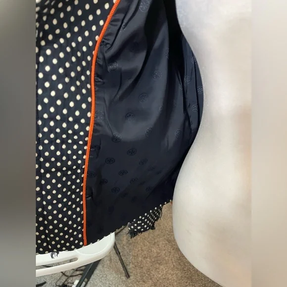 Tory Burch Polka Dots Tweed Textured Cotton Blend Light jacket/blazer sz 8 - Picture 9 of 11